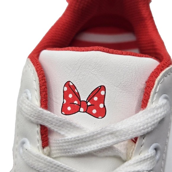 Disney‎ Minnie Mouse Limited Edition Toddler 2 Lace Up Sneaker White Red Bow - Picture 5 of 7